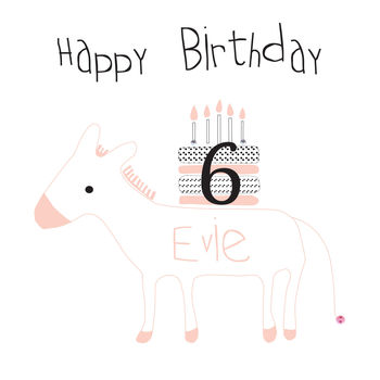 Happy Birthday Pony Greeting Card, 2 of 2