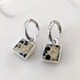 The Square Dalmatian Jasper Silver Gemstone Earrings, thumbnail 1 of 5
