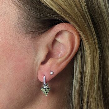'Triangle' Dalmatian Jasper Sterling Silver Earrings, 2 of 5