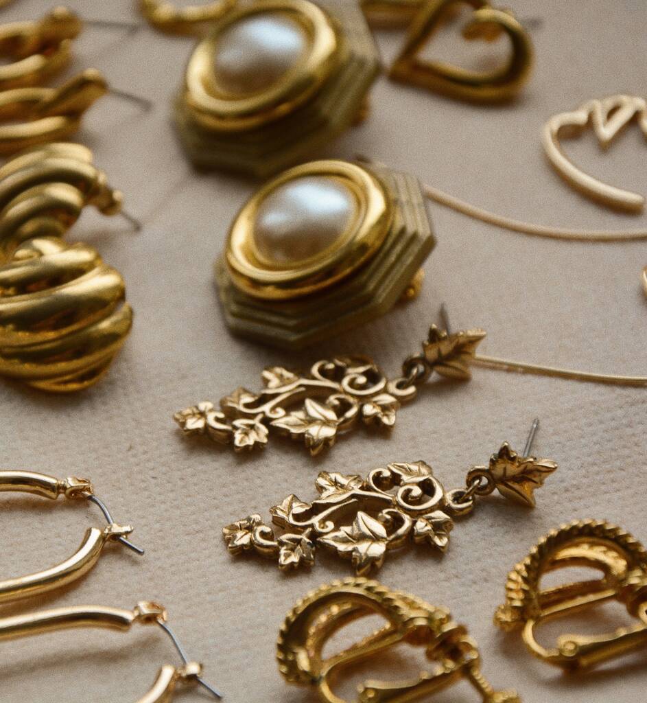 1980s gold earrings