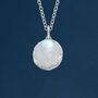 Genuine Rainbow Moonstone Necklace In Sterling Silver, thumbnail 2 of 11