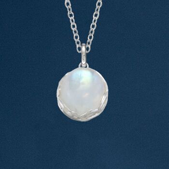Genuine Rainbow Moonstone Necklace In Sterling Silver, 2 of 11