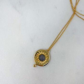 Gold Vermeil Solstice Sun Necklace, 2 of 5