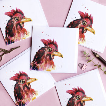 Inky Chicken Blank Greeting Card, 5 of 5
