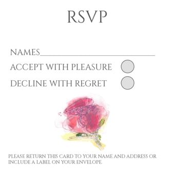 Pack 12 Cerise Rose Personalised Save The Date Wedding Stationery, 4 of 6