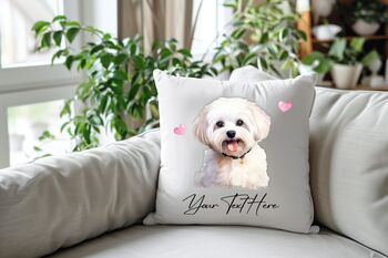 Personalised Maltese Hearts Cushion Cover Gift, 2 of 2