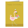 Flamingo Happy Birthday Card, thumbnail 2 of 5