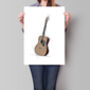 Acoustic Guitar Sketch Style Print, thumbnail 1 of 4