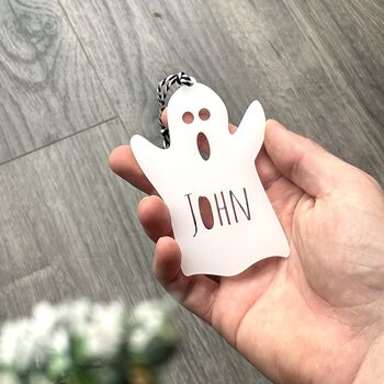 Personalised Ghost Christmas Tree Decoration, 6 of 8