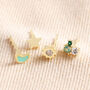 Set Of Four Crystal Celestial Stud Earrings, thumbnail 2 of 10