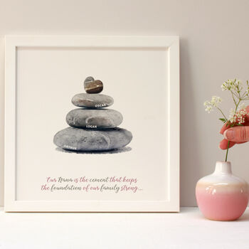 Personalised Pebbles Family Tree Framed Print, 7 of 12