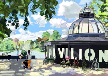 Pavilion Cafe, Victoria Park London Illustration Print, 2 of 2