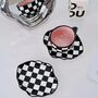 Porcelain Ceramic Checkerboard Cup And Saucer Set, thumbnail 4 of 4