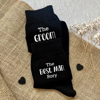 The Best Man Personalised Wedding Day Socks, 2 of 3