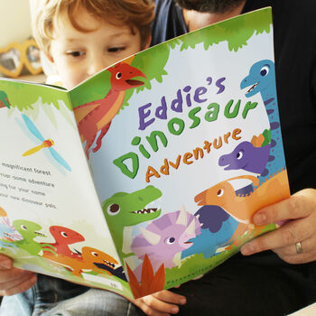 Personalised Dinosaur Adventure Story Book Gift, 2 of 8