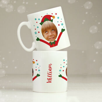 Personalised Photo Christmas Elf Mug, 6 of 7