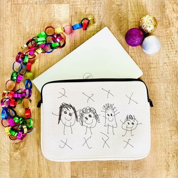 Christmas Laptop Sleeve With A Child's Drawing, 2 of 3