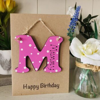 Personalised Mum Birthday Card M Wooden Keepsake, 2 of 4