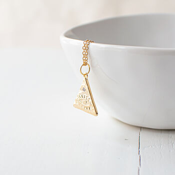 Gold Plated Triangle Eye Necklace, 4 of 7