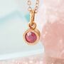 Ruby July Birthstone 18kt Gold Plated Silver Pendant, thumbnail 4 of 7