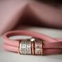 Soft Pink Leather And Silver Medical Alert Bracelet, thumbnail 4 of 10