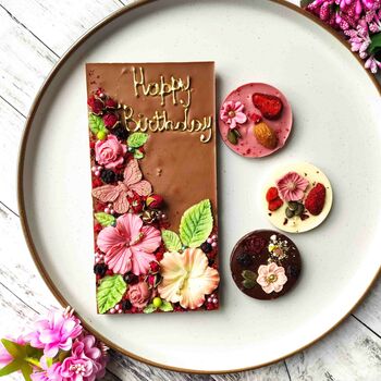 Chocolate Personalised Flowers, Artisan Hibiscus Gift, 3 of 8