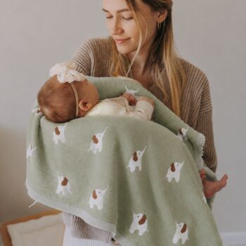 Personalised Elephant Knitted Baby Blanket, 2 of 6