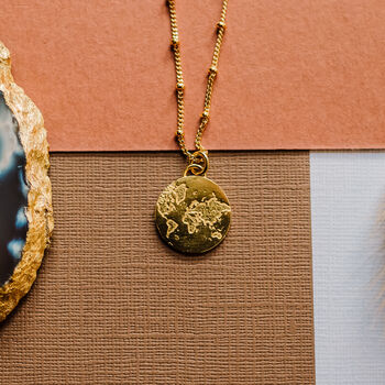 24ct Gold Plated World Map Necklace, 3 of 5