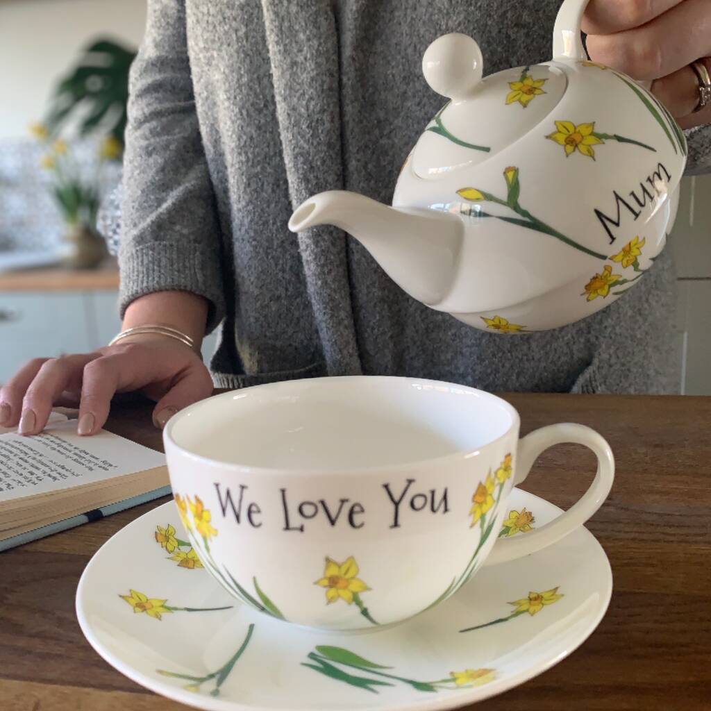Personalised Daffodil 'Tea For One' By Sparkle Ceramics