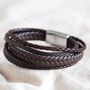 Men's Personalised Layered Leather Bracelet, thumbnail 7 of 7
