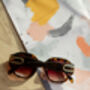 Tortoise Shell Circle Arm Detail Oversize Sunglasses, thumbnail 6 of 7