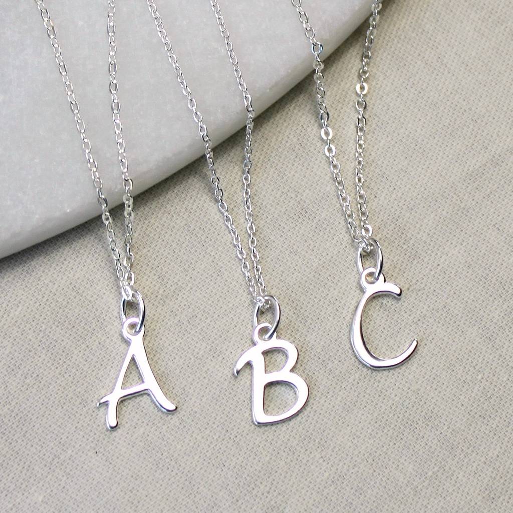 Sterling Silver Initial Necklace By Lyonette 2282