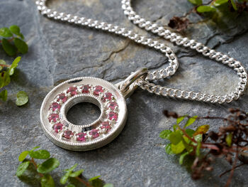 Pave Tourmaline Necklace In Recycled Sterling Silver, 3 of 6