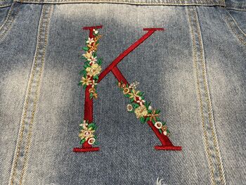Embroidered Initial Baby/Toddler Denim Jacket, 7 of 7
