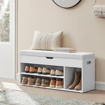 Shoe Bench With Hidden Storage And Padded Seat, 4 of 12