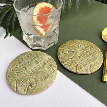 Green Round Nanny Ceramic Coaster, 6 of 12