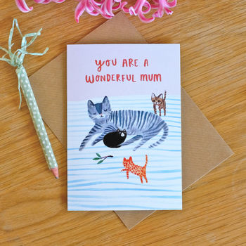 Mum Cat And Kittens Card, 2 of 3