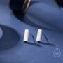 Sterling Silver Chunky Geometric Bar Stud Earrings, thumbnail 1 of 11