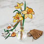 Wooden Painted Narcissus Birth Flower December In Vase, thumbnail 3 of 5