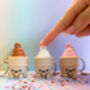 Cute Ice Cream Fidget Clicker Keychain | Desktop Mechanical Switch Bag Charm | Calming Sensory Office Desk Accessory Sweet Treat, thumbnail 3 of 6