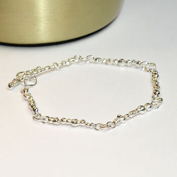 Handmade Solid Sterling Silver Pebble Bracelet, 3 of 5