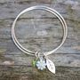 Daisy And Leaf Double Bangle In Silver And 18ct Gold, thumbnail 3 of 5
