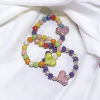 Kid's Sweet Heart Beaded Bracelet, 2 of 4