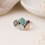Sterling Silver Faceted Multi Gemstone Ring, thumbnail 2 of 8