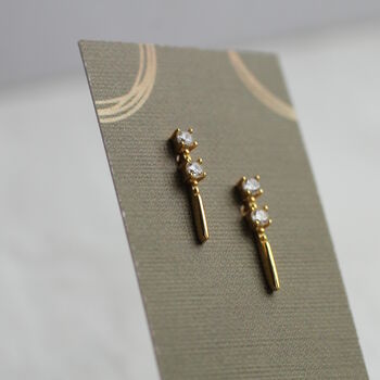 Sterling Silver Minimalist Baton Earrings, 3 of 5
