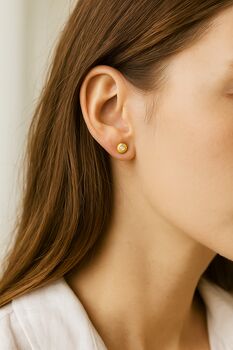Tiny Diamond Nugget Stud Earrings, 2 of 5