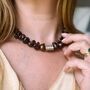 Dramatic Copper Brown Pearl Necklace With Focal Sterling Silver Bead, thumbnail 9 of 12