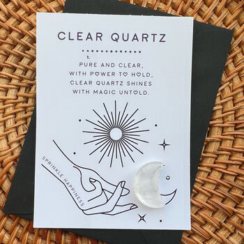 Cleansing Clear Quartz Moon Crystal With Gift Message, 3 of 3