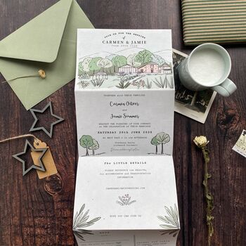 Venue Wedding Invitation Custom Illustration, 10 of 12