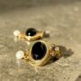 Giorgia Onyx + Pearl Gold Vermeil Drop Earrings, thumbnail 1 of 4